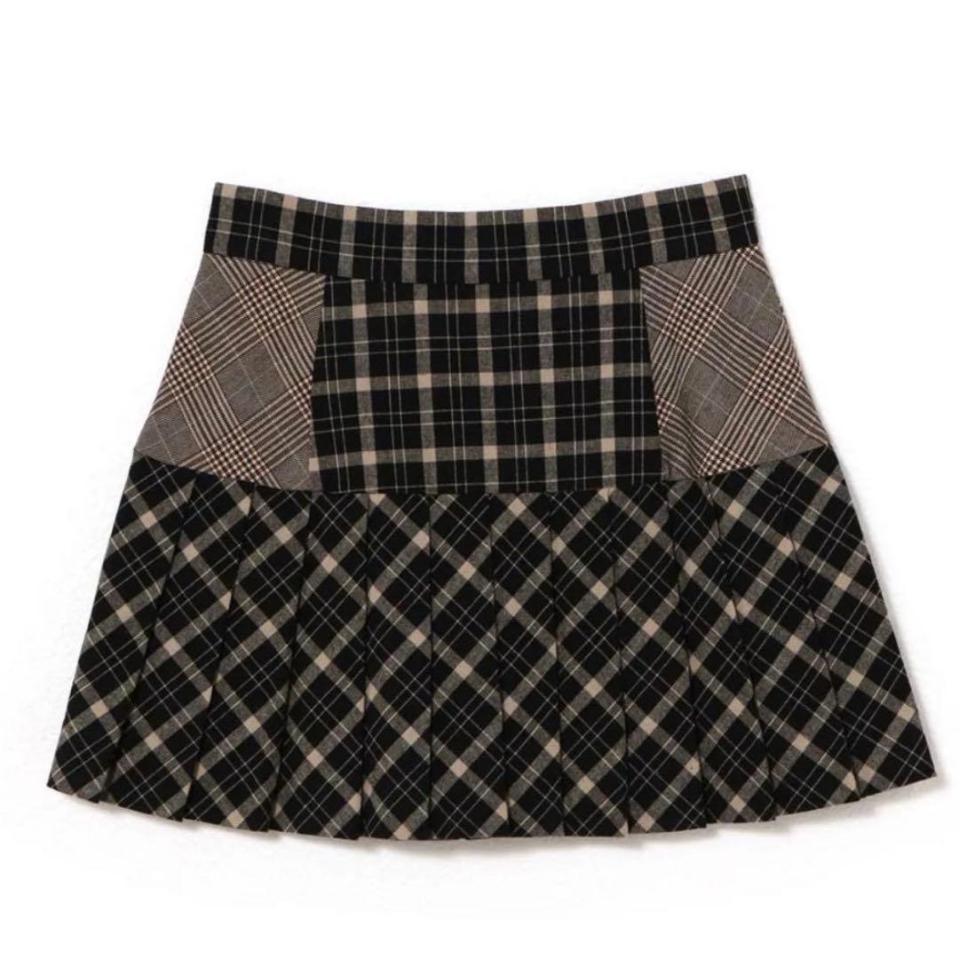 スカート Coco check pleats skirt M