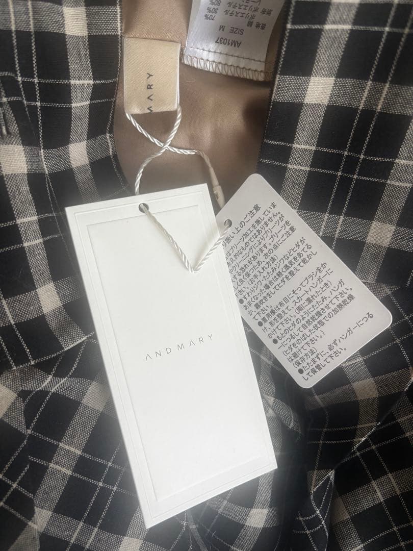 スカート Coco check pleats skirt M