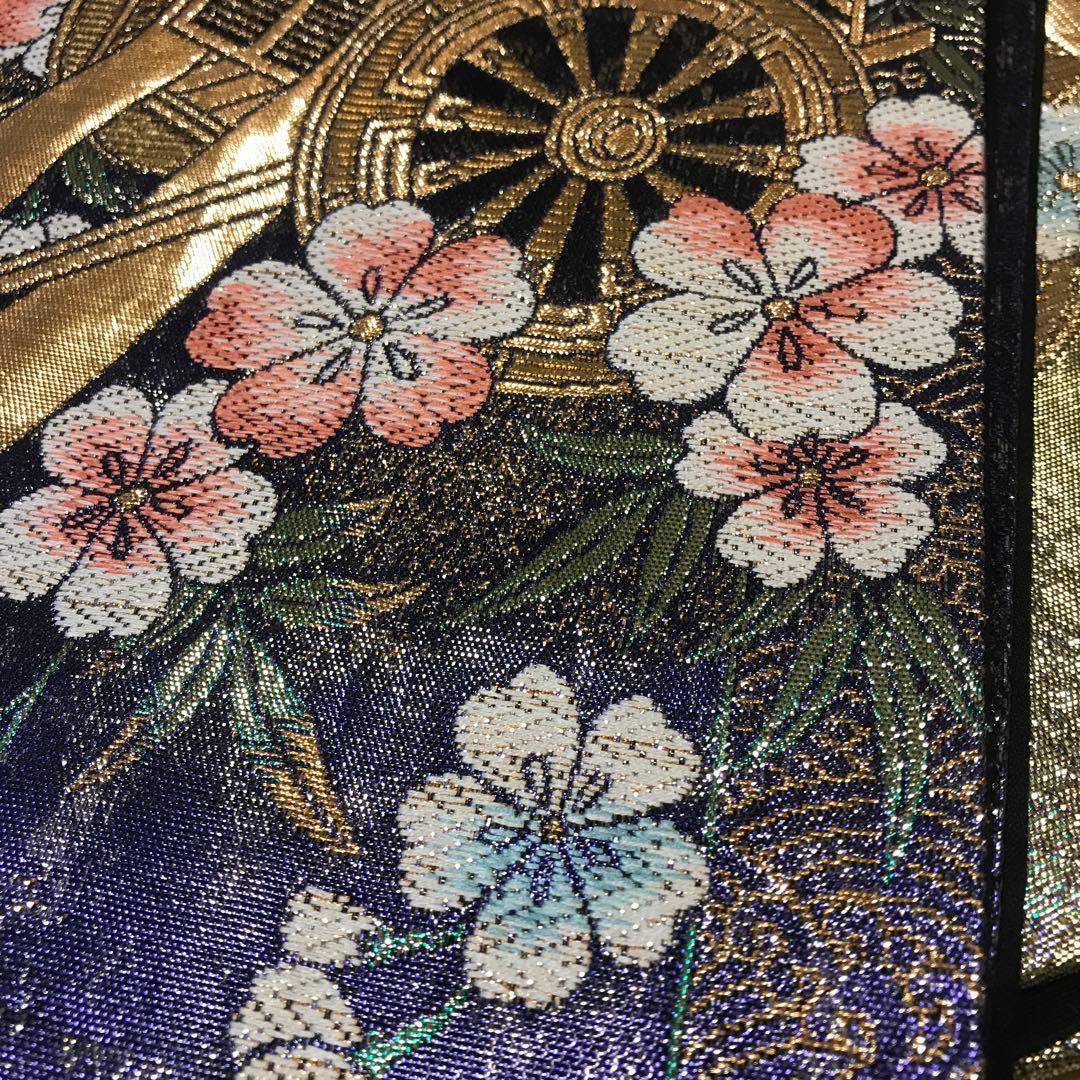 振袖用袋帯　御所車と桜　正絹　西陣袋帯　成人式に最適