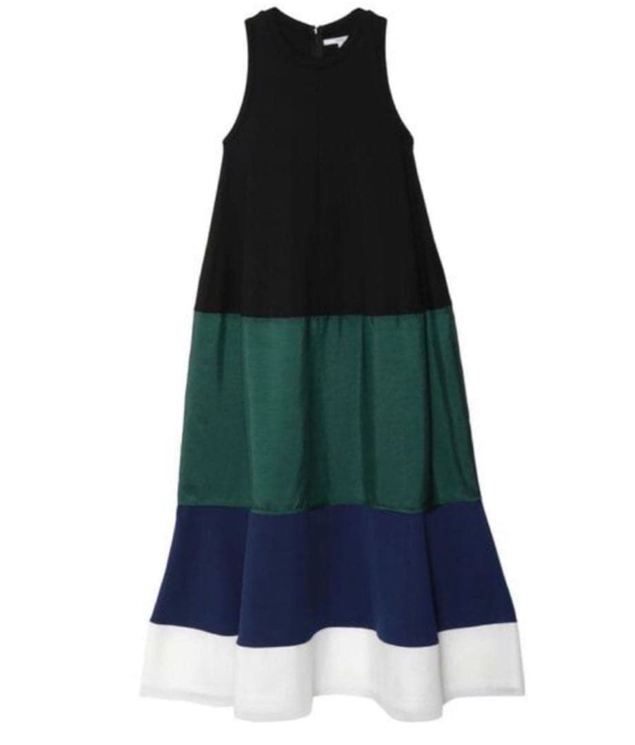 ワンピース UN3D. FABRIC MIX BORDER OP