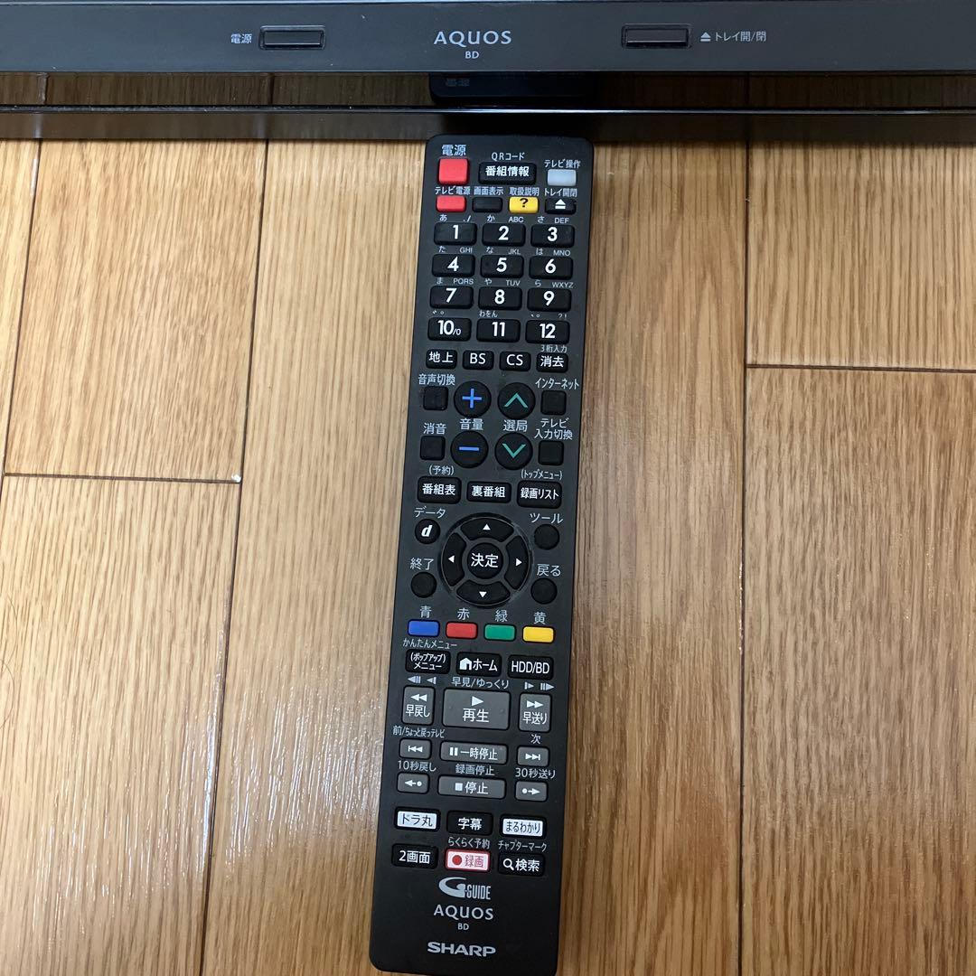 2019年製 AQUOS 4K ブルーレイレコーダ　リモコン付