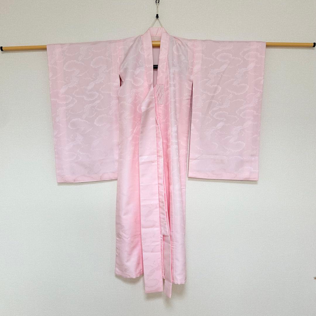 お宮参り　産着　祝着　赤　鼓　舞蝶　絞り柄　四季草花　女の子　襦袢付き