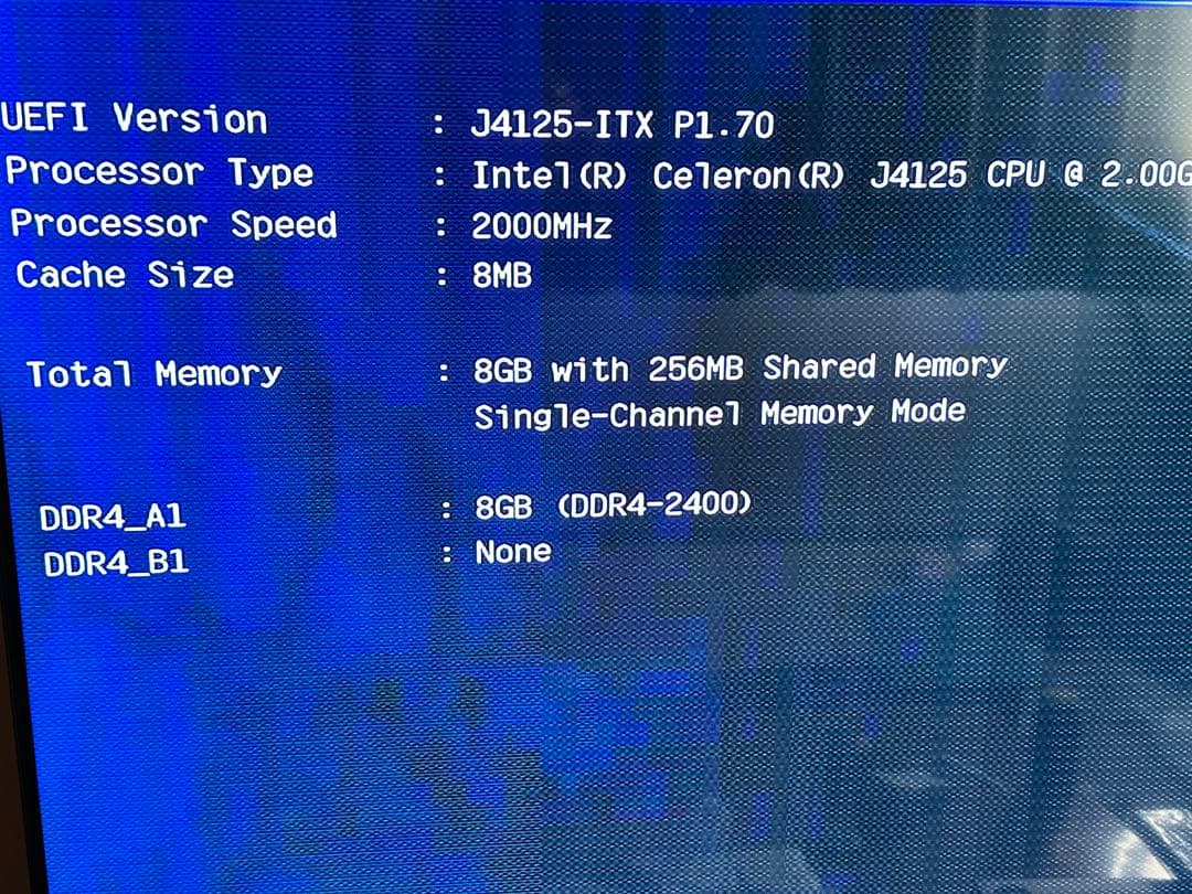 ASRock J4125-ITX マザーボード + DDR4 8GBメモリ