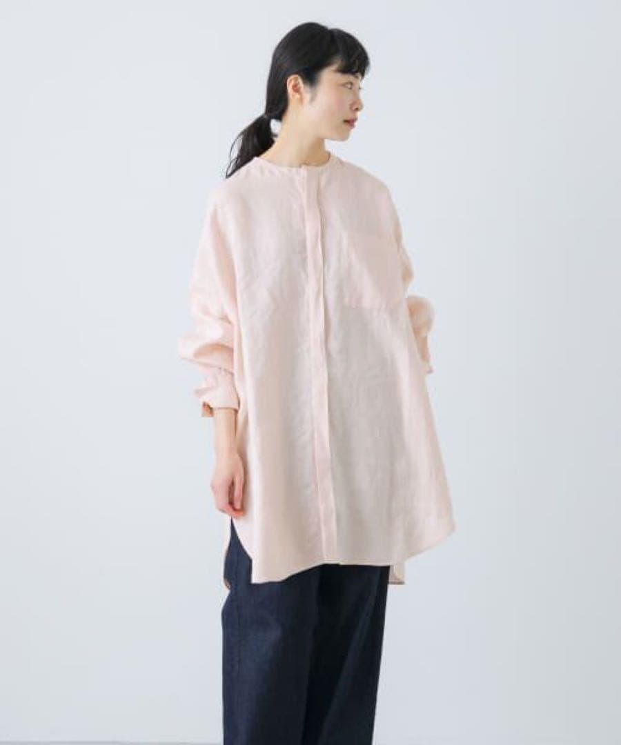 かぐれ リネンチュニックシャツ ピンク アーバンリサーチドアーズ リネン 麻