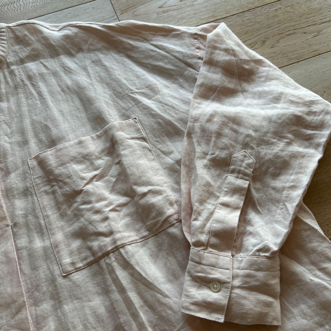 かぐれ リネンチュニックシャツ ピンク アーバンリサーチドアーズ リネン 麻