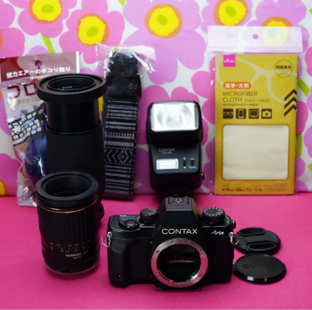フィルムカメラ名機❤️コンタックスAria Zeissダブルレンズセット