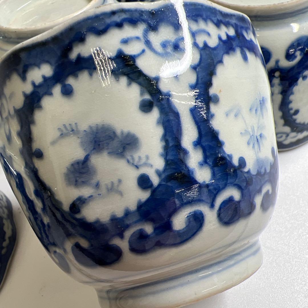 専用古伊万里　染付大猪口17客　木箱口径約8.5㎝　東Y7-0620⭐︎2Fトヒコ