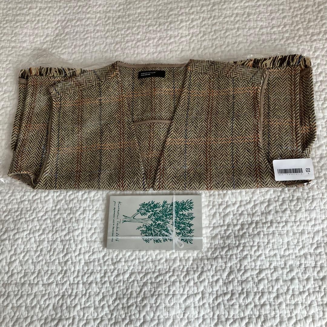 【新品 未開封】ヘリンボーン柄のウールベスト / よしいちひろさんコラボ