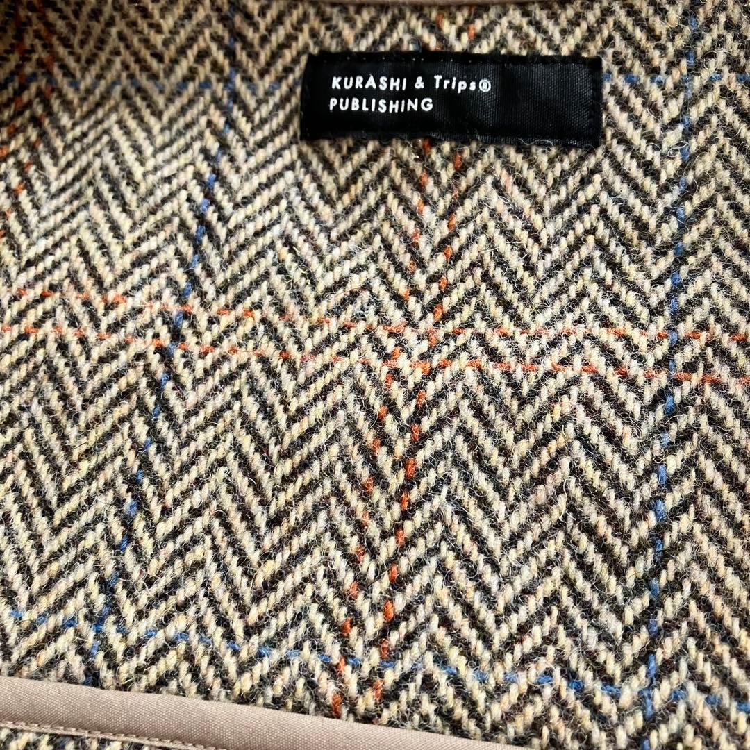 【新品 未開封】ヘリンボーン柄のウールベスト / よしいちひろさんコラボ