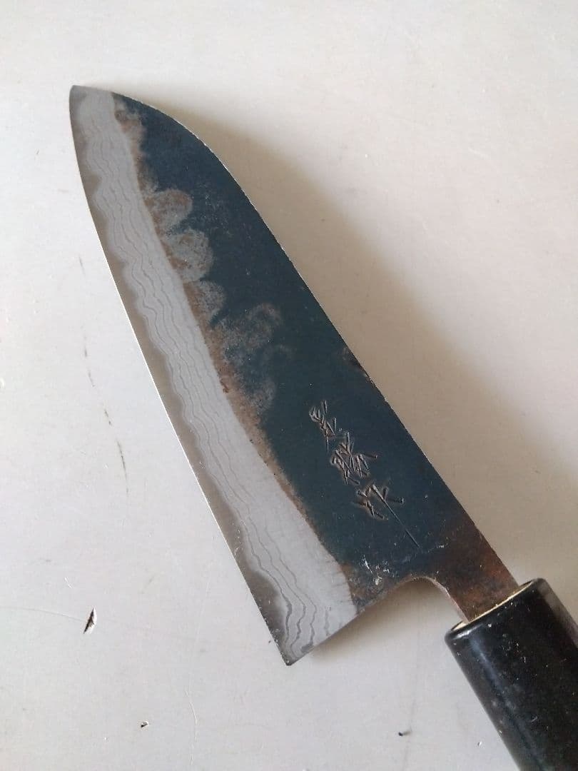 三徳包丁　１６５mm 墨流