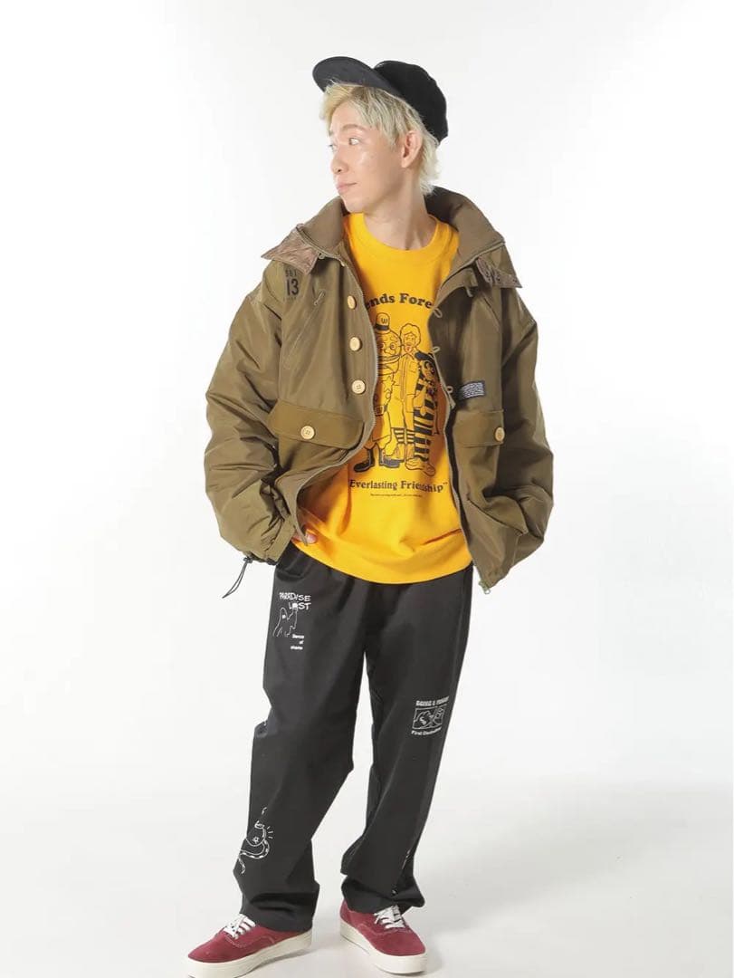 ODD MILITARY-JKT カーキ フード付きミリタリージャケット