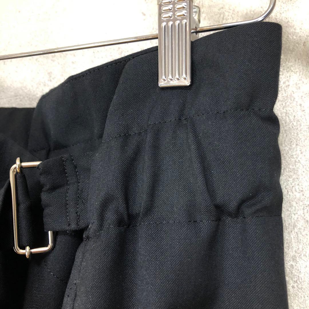 LIMI feu リミフゥ ベルテッド変形ワイドパンツ 黒 ブラック