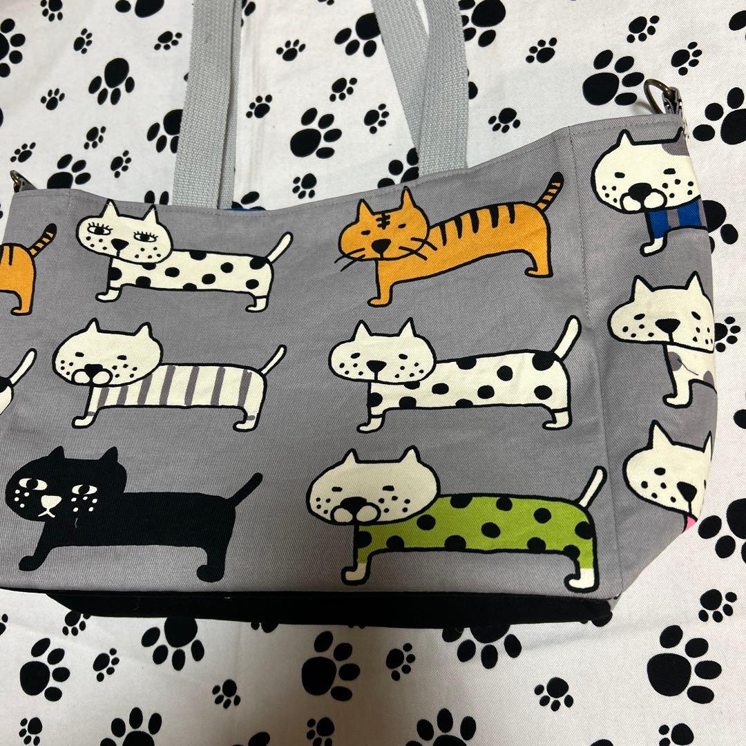 スクエアトートバッグ2点、デカネコちゃん