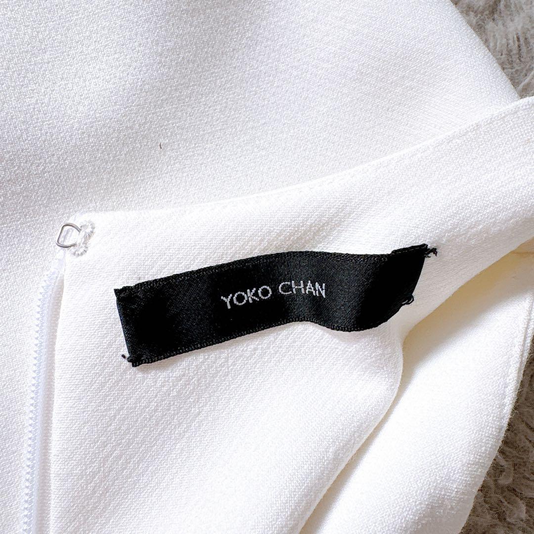 美品✨23ss YOKO CHAN フリルトリムパールトップス　ノースリーブ