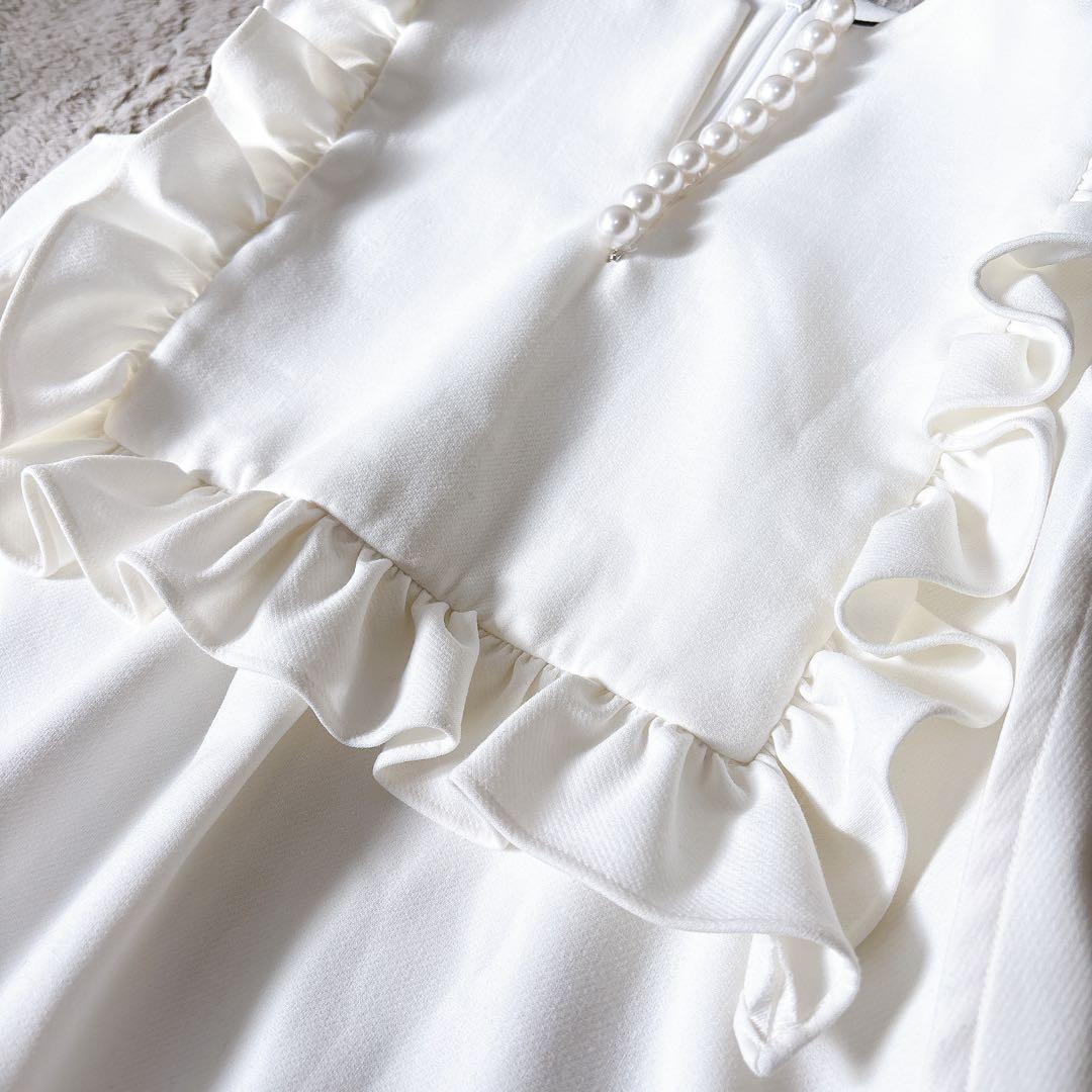 美品✨23ss YOKO CHAN フリルトリムパールトップス　ノースリーブ