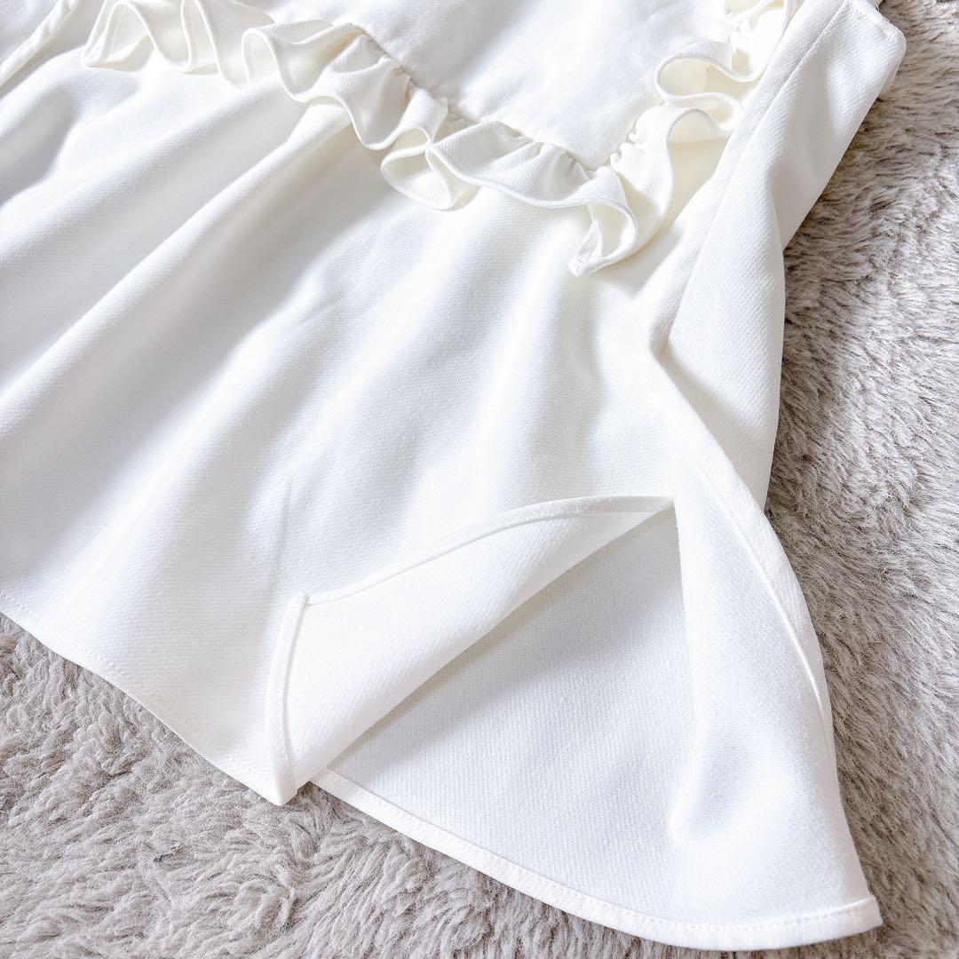 美品✨23ss YOKO CHAN フリルトリムパールトップス　ノースリーブ