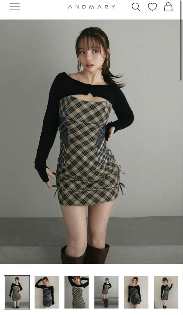 ワンピース Aine set mini dress beige M andmary