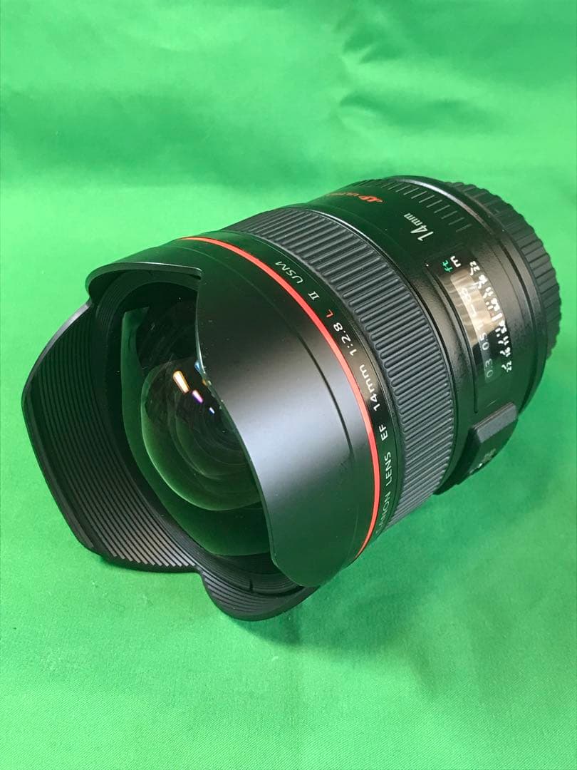 Canon EF14mm F2.8L Ⅱ USM ケース、レンズキャップ付。