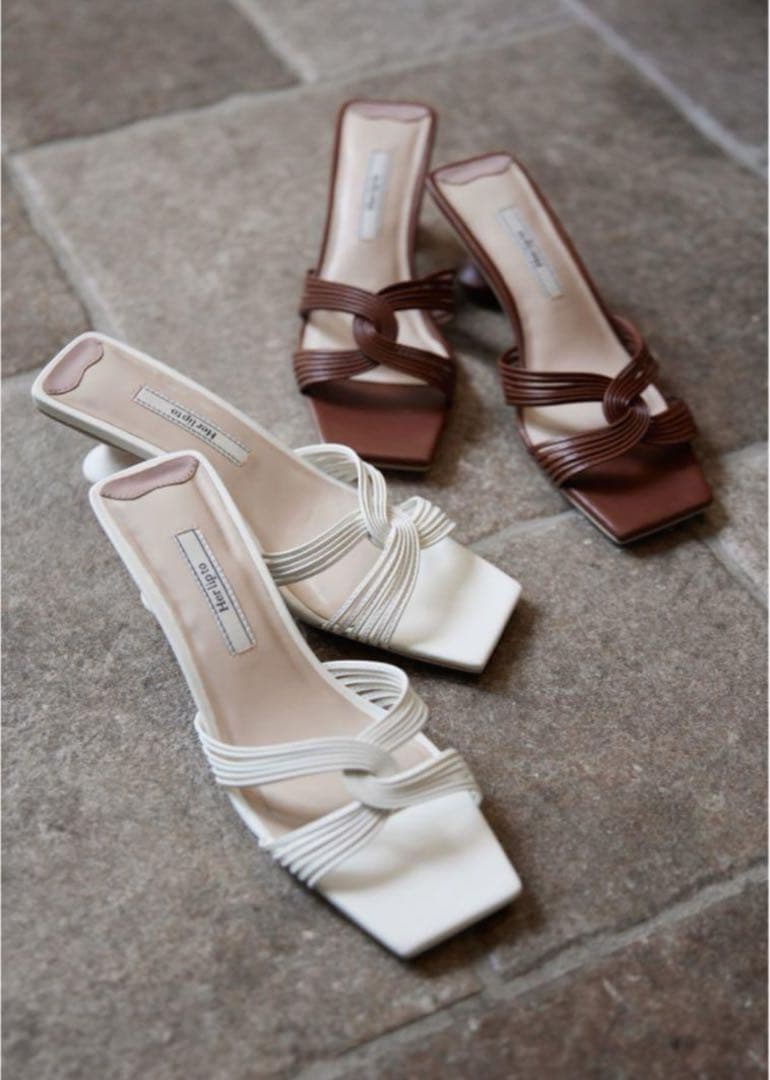 【箱と巾着袋付き】herlipto Cross strap Mules 38