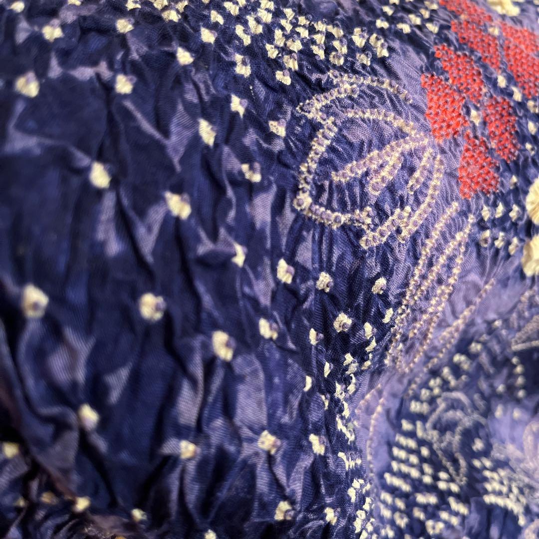 即購入可能❗️【未使用・タグ付き】有松鳴海絞り 反物｜本染 紫 花柄 浴衣