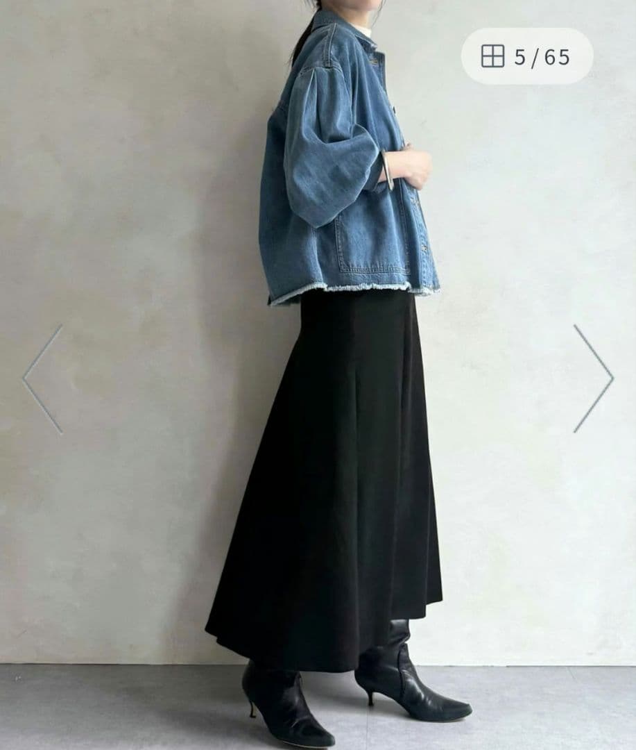 新品★ビアズリー パフ袖デニムジャケット<FRIPIER>