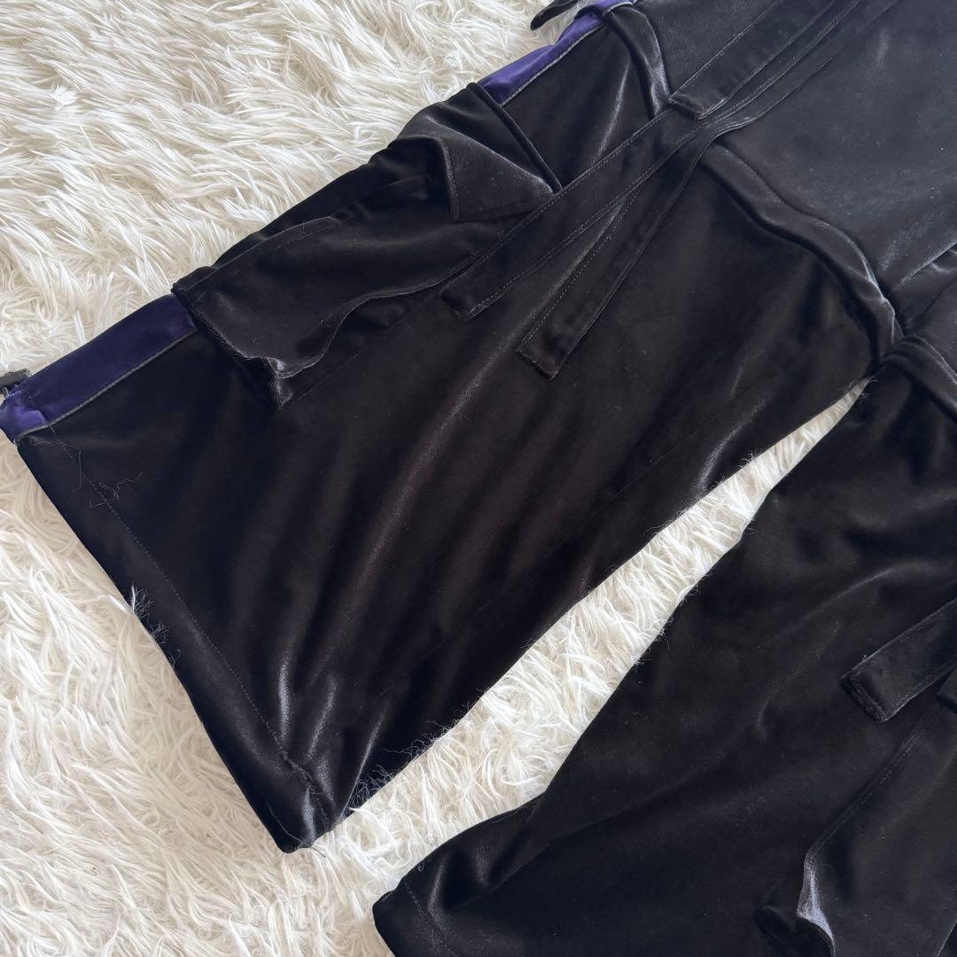 美品【レフレム】2WAY　ワイド　ベロア カーゴパンツ　黒　y2k