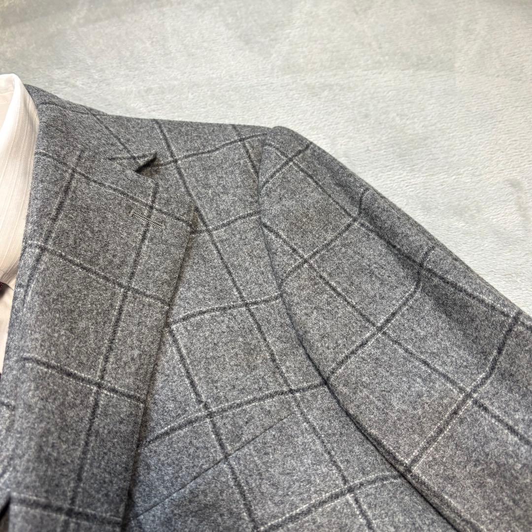 美品✨3ピース CANONICO セットアップスーツ ペンチェック 総裏 2B