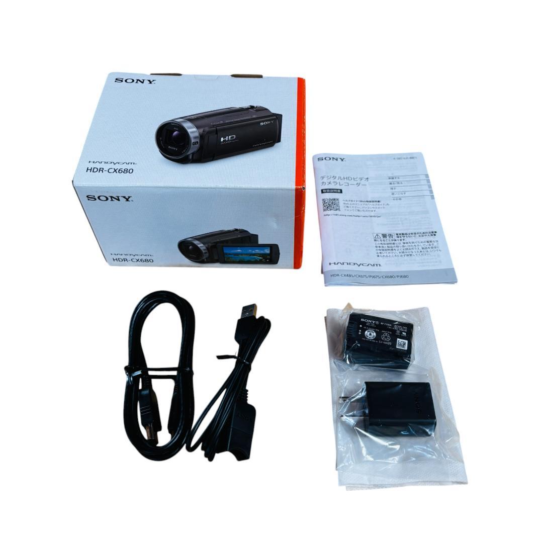 ソニー SONY HDR-CX680 ホワイト 展示極美品 バッテリー未使用