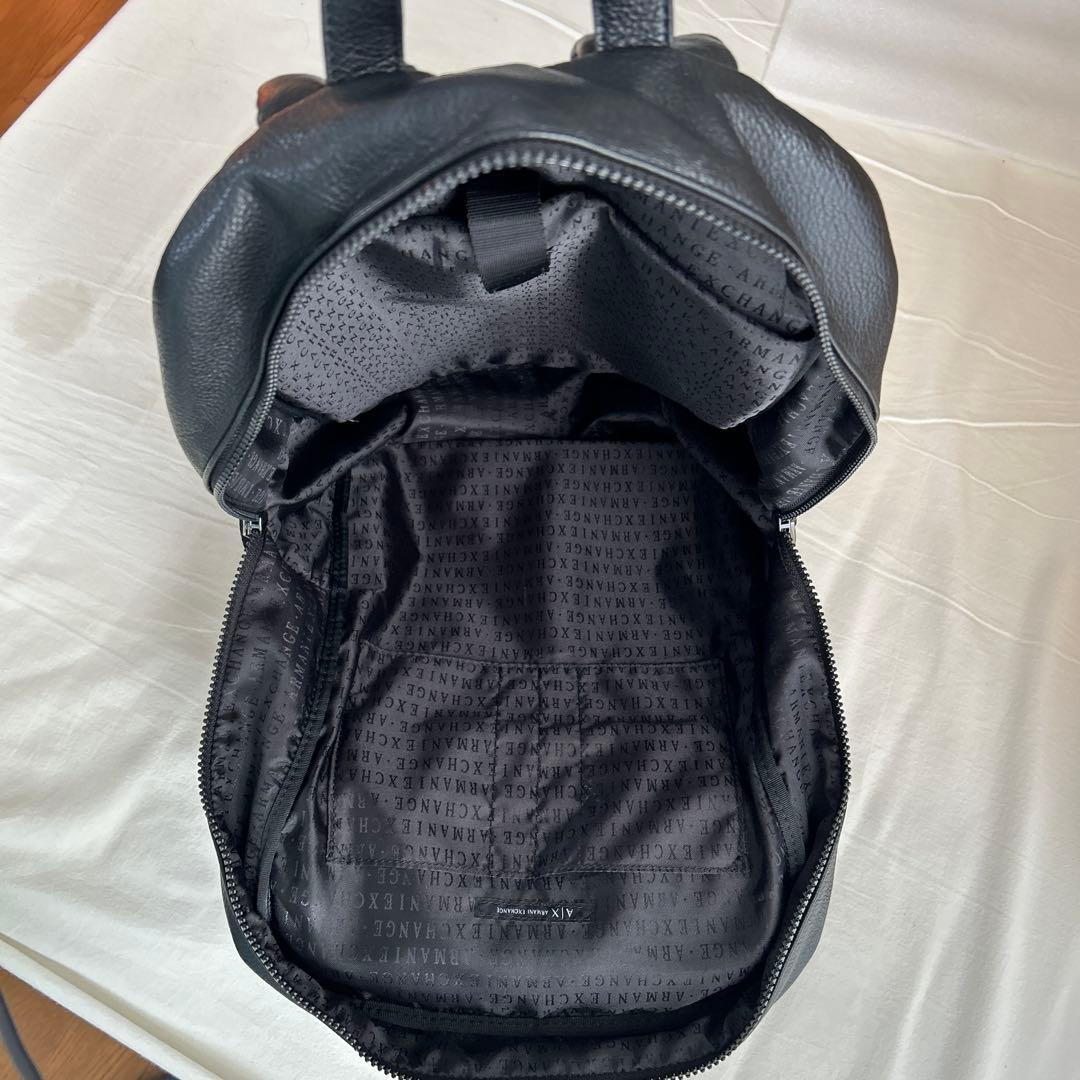 アルマーニ エクスチェンジ リュック 革製 黒