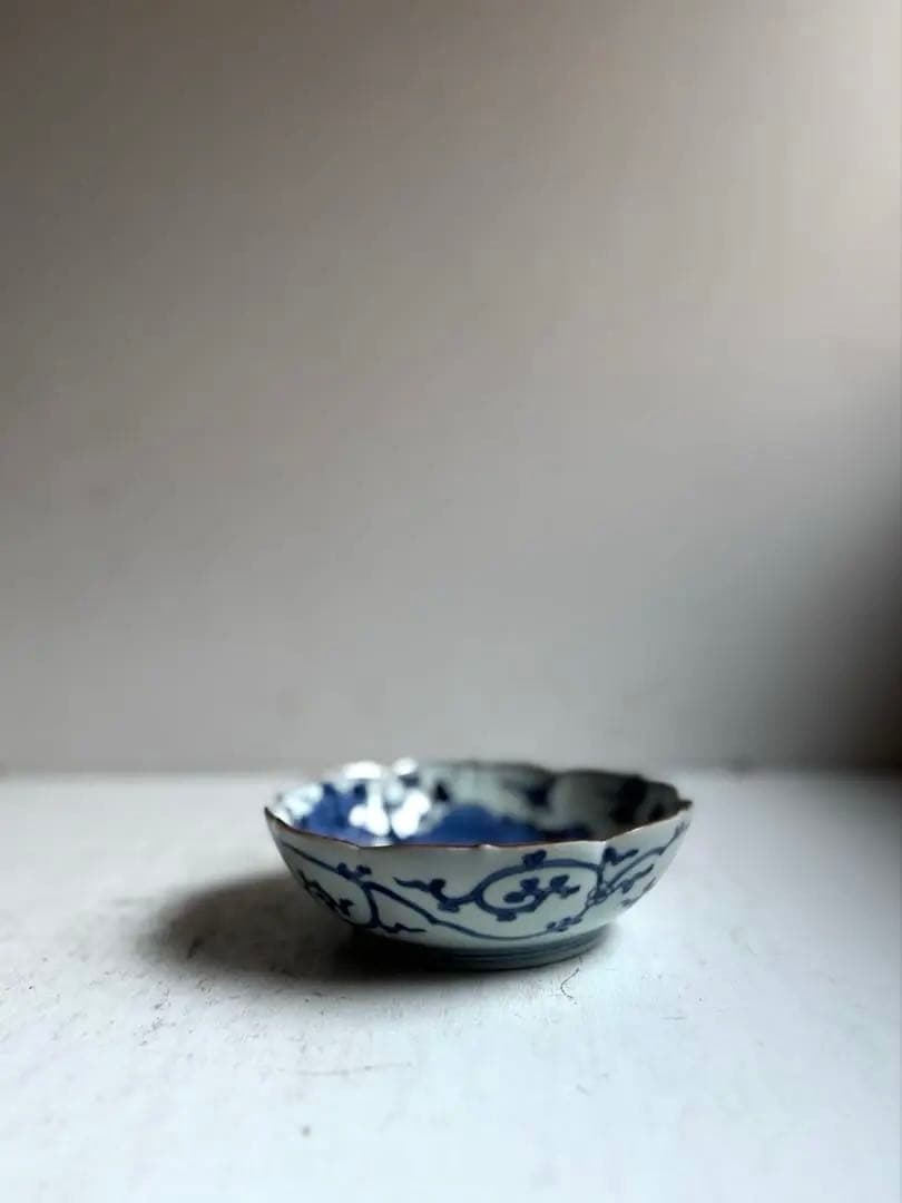 【なおなお様リクエスト】784 骨董 古伊万里 芙蓉手輪花なます皿 3枚おまとめ