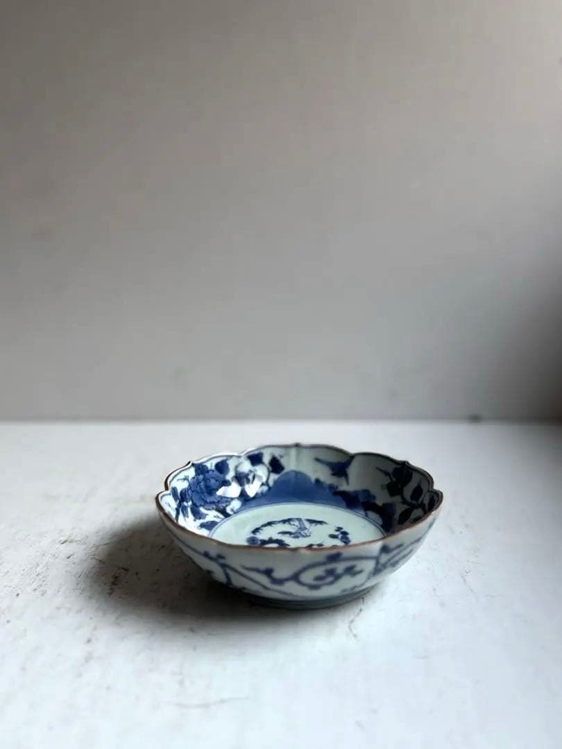 【なおなお様リクエスト】784 骨董 古伊万里 芙蓉手輪花なます皿 3枚おまとめ