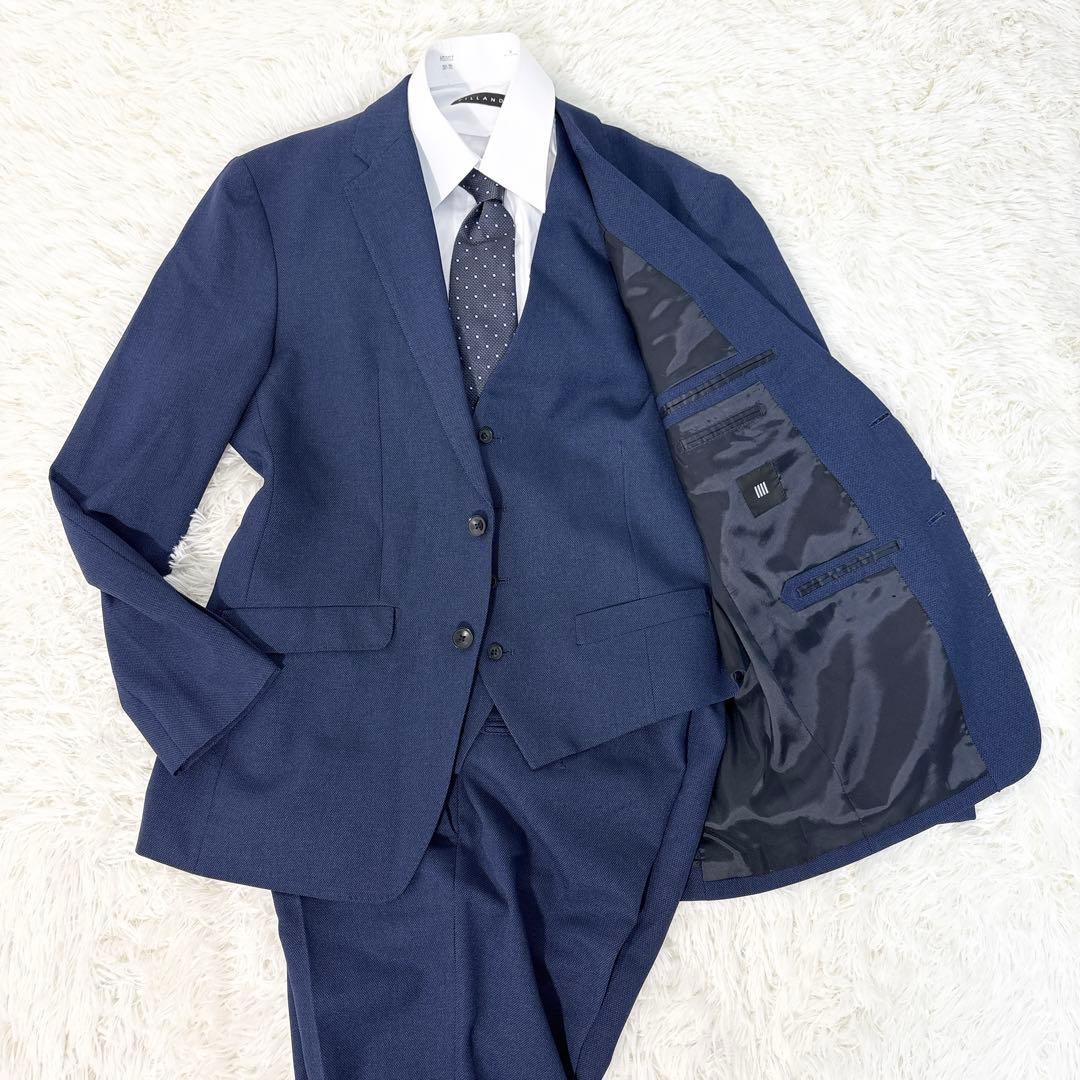 たこスーツセレクト 3ピーススーツ 4S ストレッチ ネイビー AB6 L