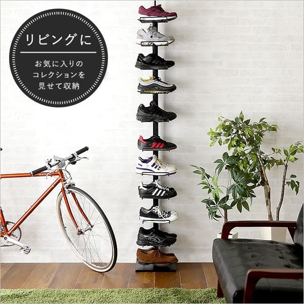 ディスプレイ突っ張りシューズラック