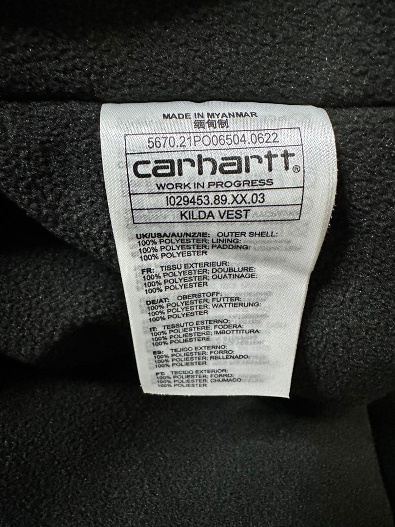 Carhartt WIP キルダベスト ベスト ブラック カーハート Lサイズ