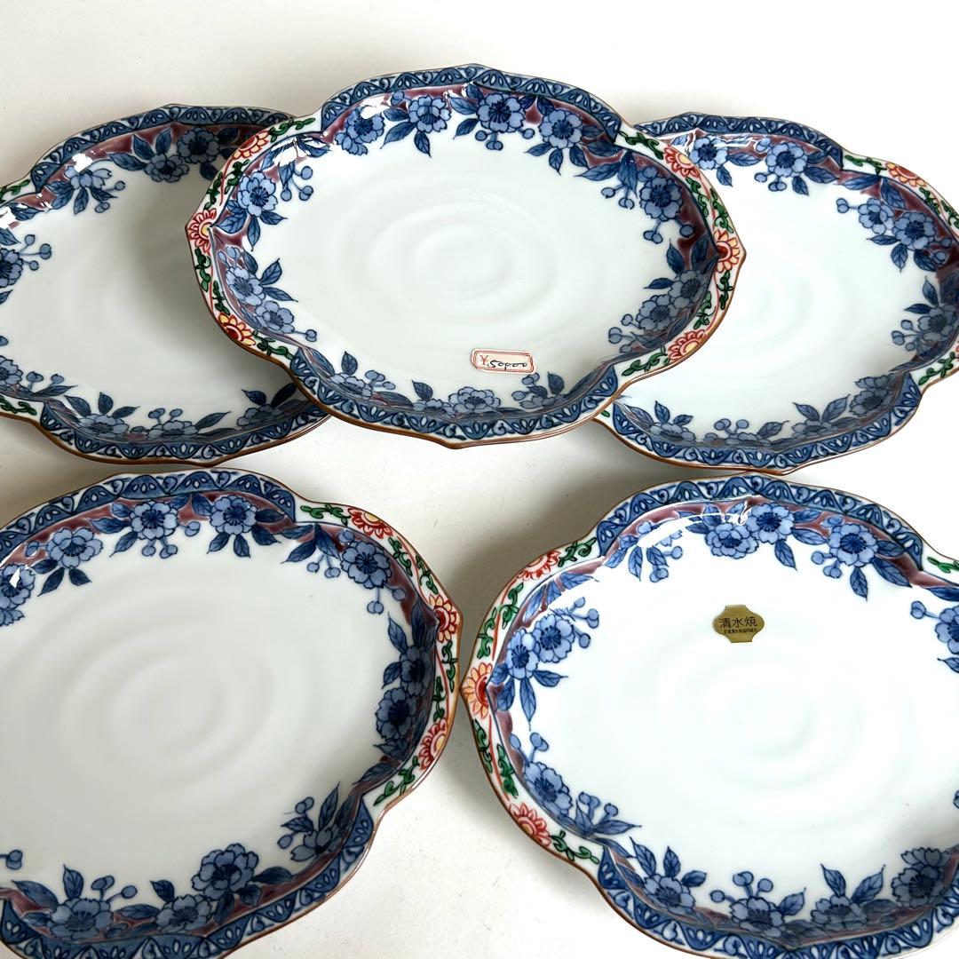 【未使用】清水焼 多用皿 皿 5枚揃い