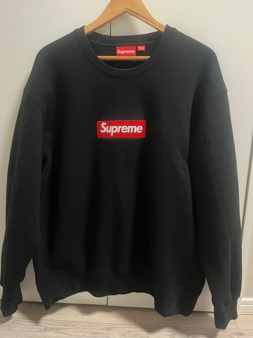 Supreme 黒 ボックスロゴ　トレーナー