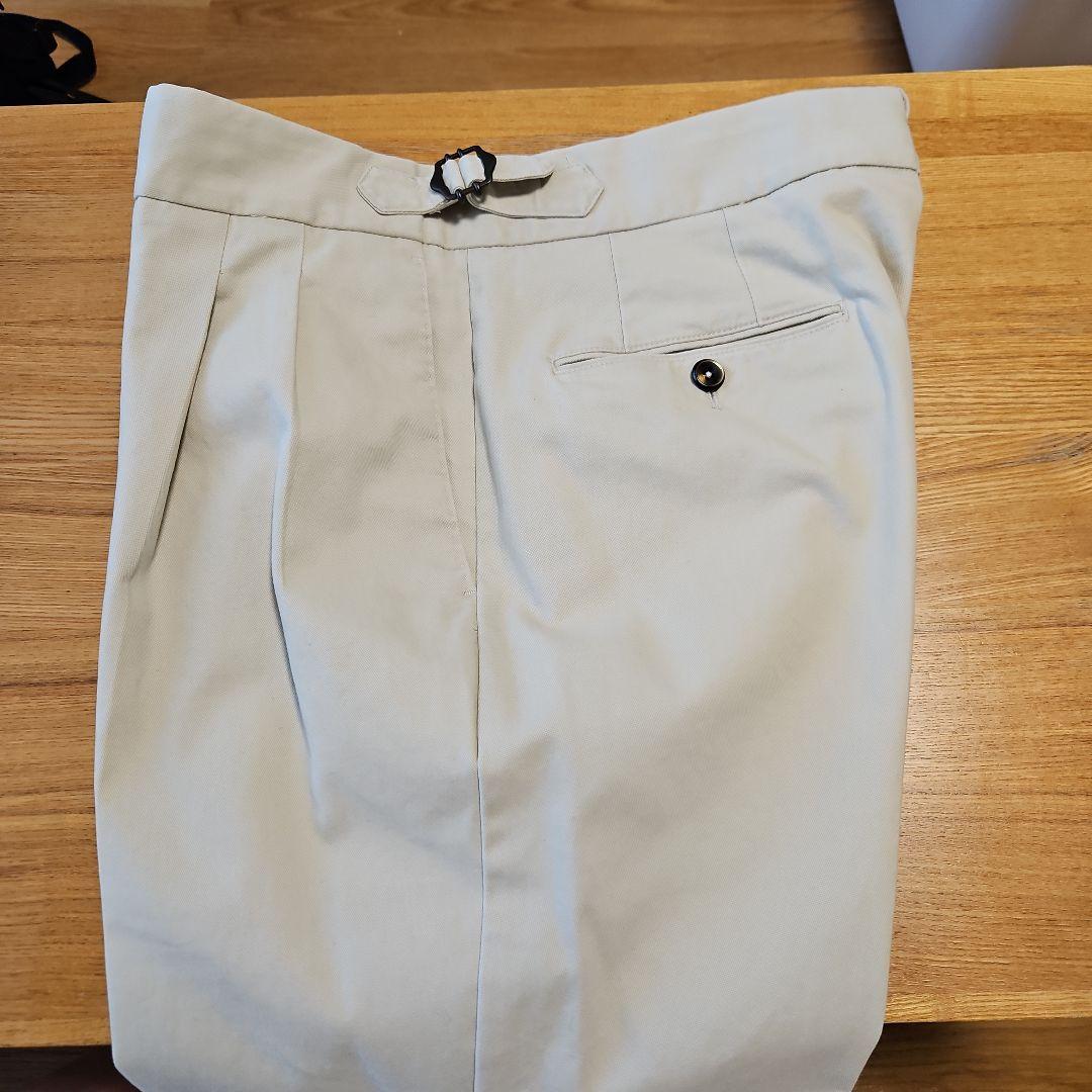【新品未使用】　PTトリノ秋冬コットンチノスラックスクリーム色S48定価約5万円