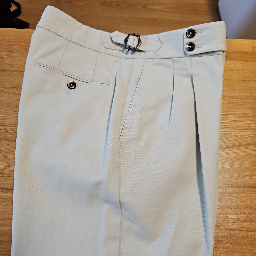 【新品未使用】　PTトリノ秋冬コットンチノスラックスクリーム色S48定価約5万円