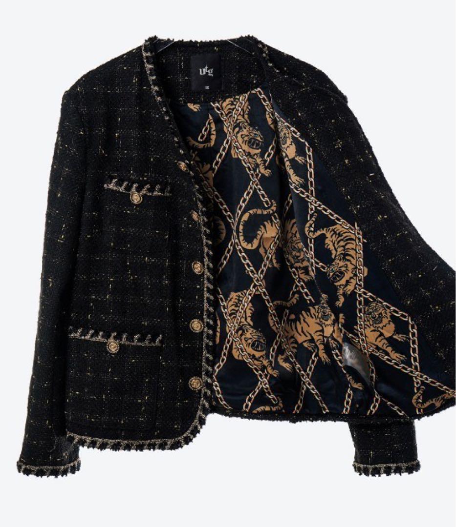 UNTAGE ツイード　ジャケット　ブラック、ゴールド　韓国