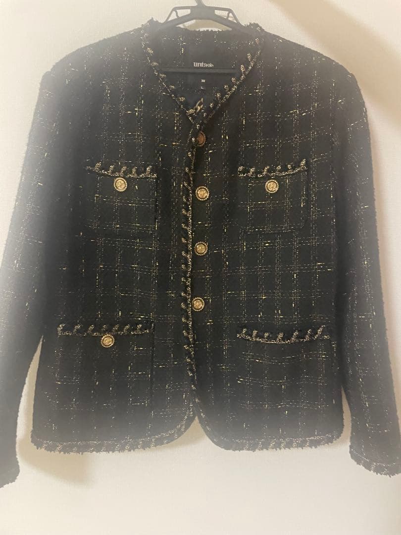 UNTAGE ツイード　ジャケット　ブラック、ゴールド　韓国