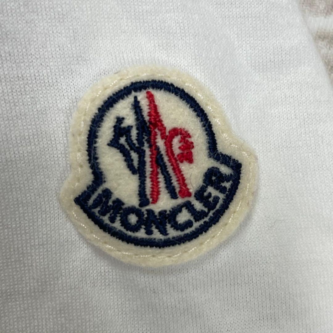 【美品】モンクレール★レース刺繍　ロゴワッペン　Tシャツ　Aライン　ホワイト　M