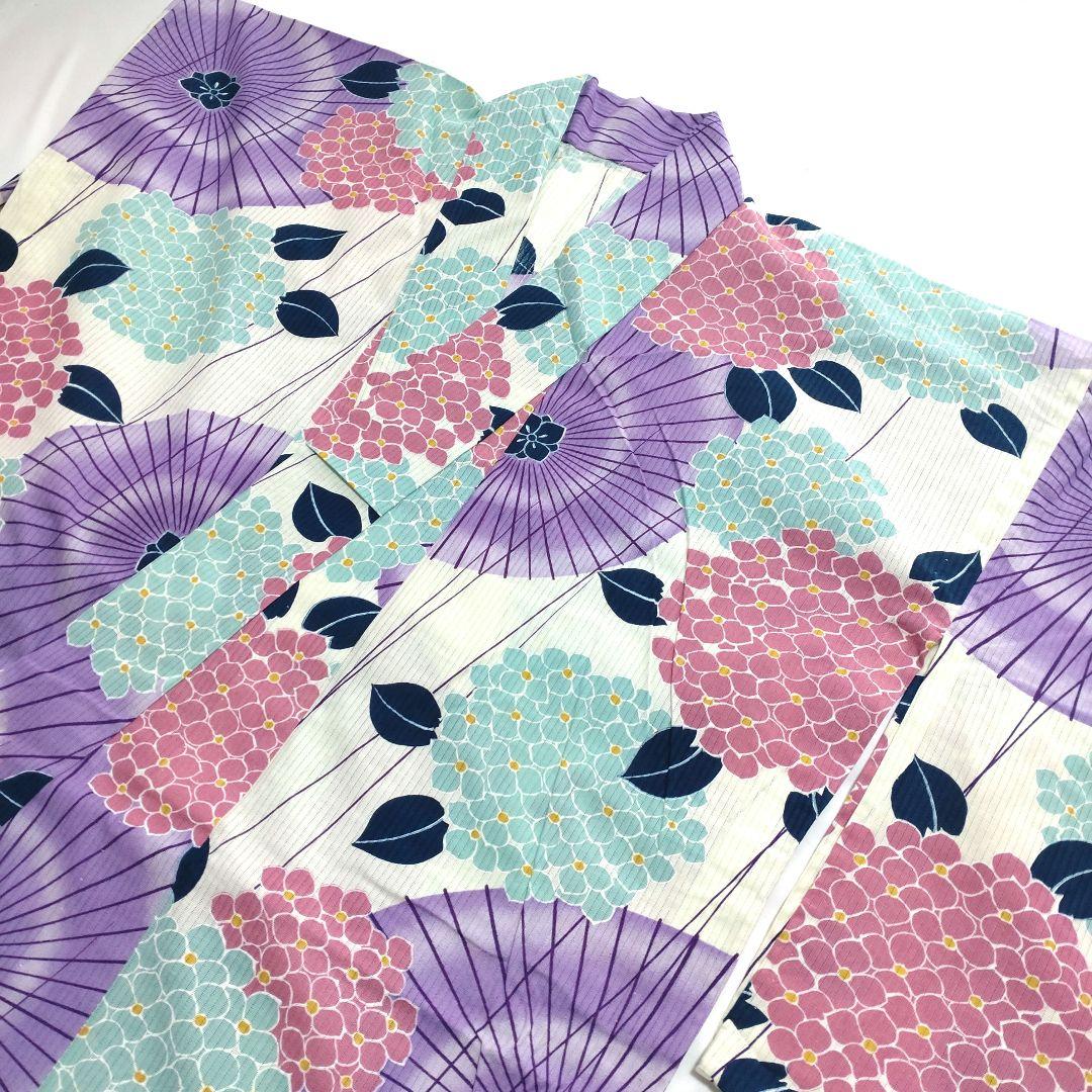 紫番傘と紫陽花♥高級浴衣♥KIMONOMACHIそしてゆめ♥雑誌掲載品♥廃盤レア