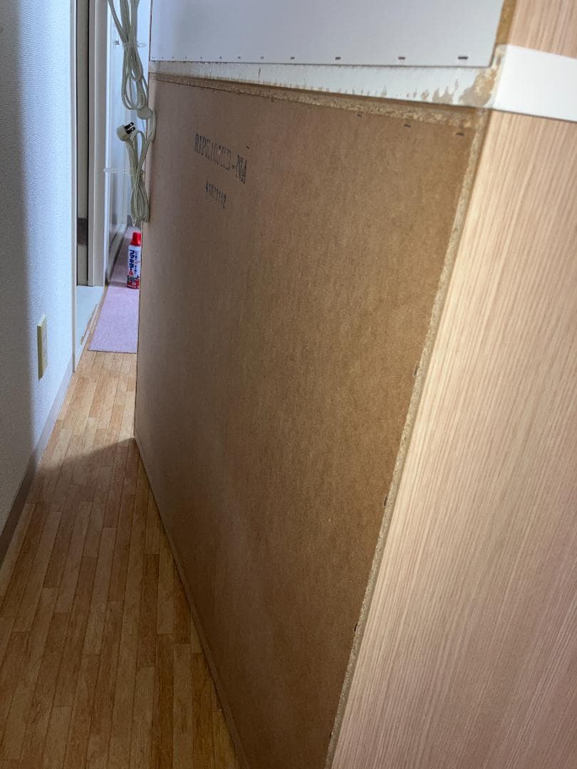 【ニトリ】食器棚 ナチュラル 幅105㎝　磨りガラス扉＆引き出し収納付き 美品