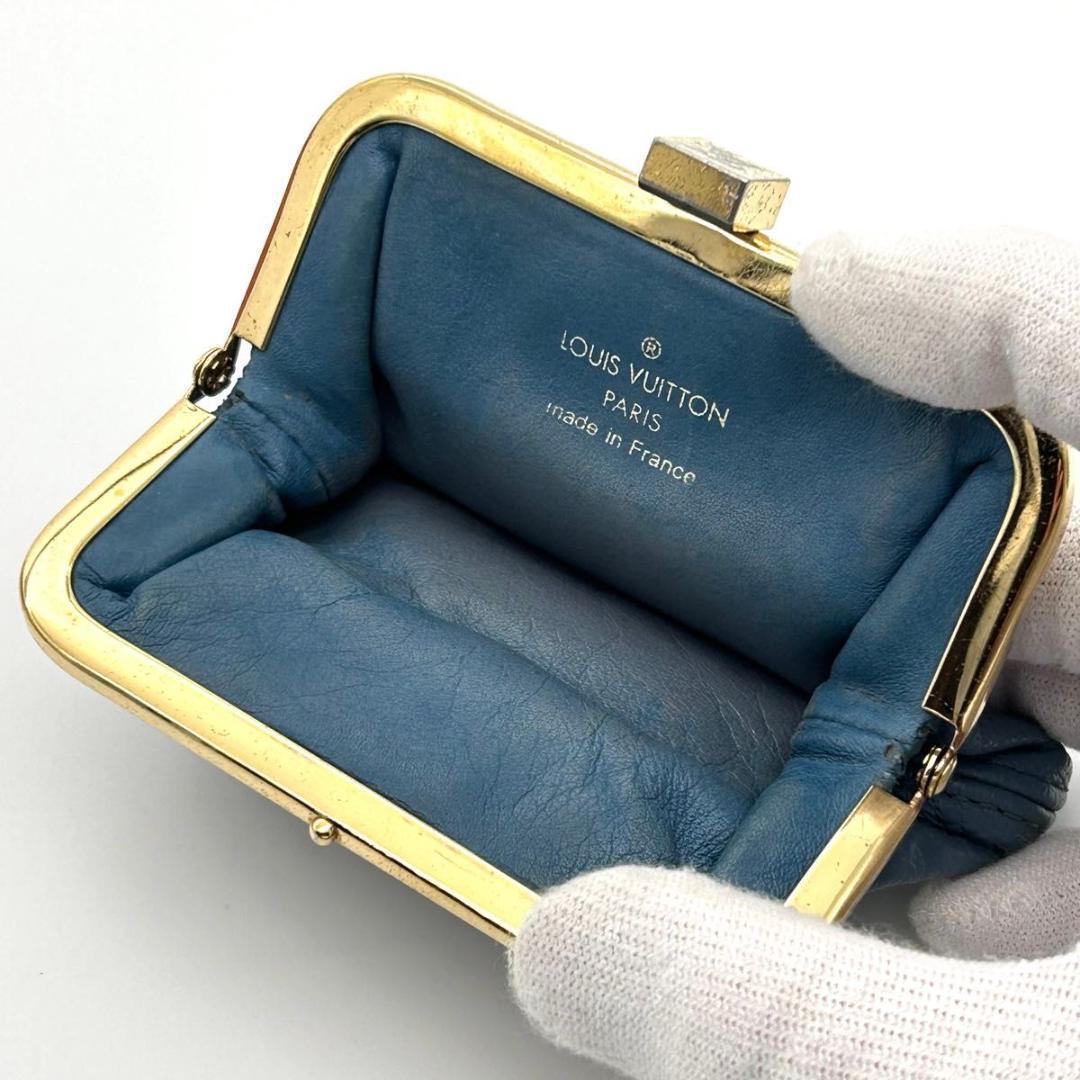 ルイヴィトン スハリ ケース ブルー がま口 小銭入れ