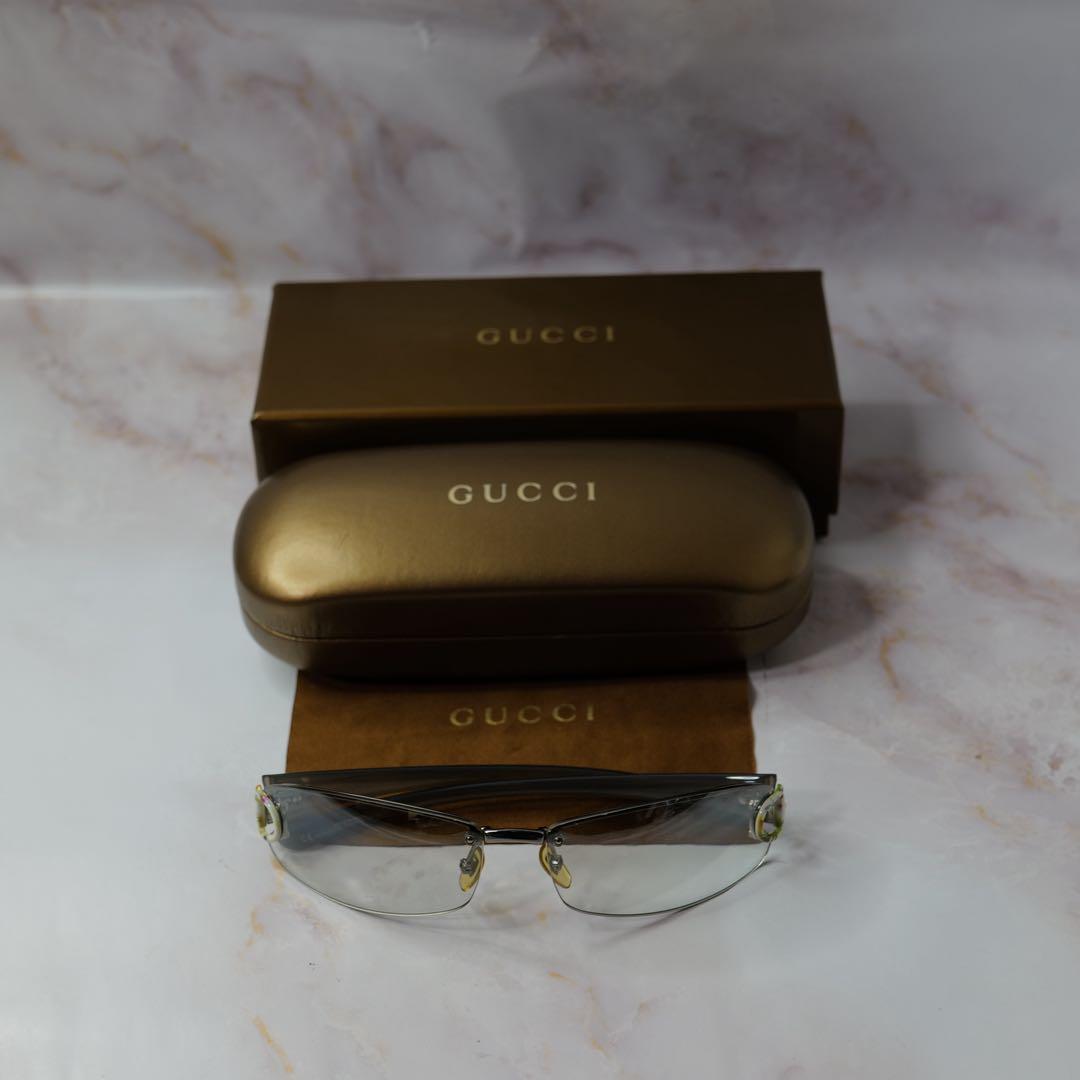 GUCCI グッチ ホースビット クリア Y2K サングラス ケース付き