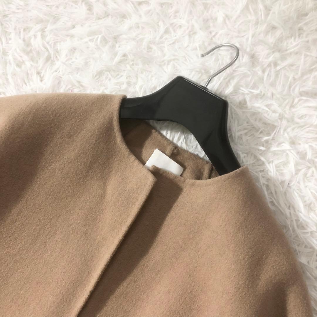 大人気 ミラオーウェン ファーポケット リバーコート 2way ノーカラー