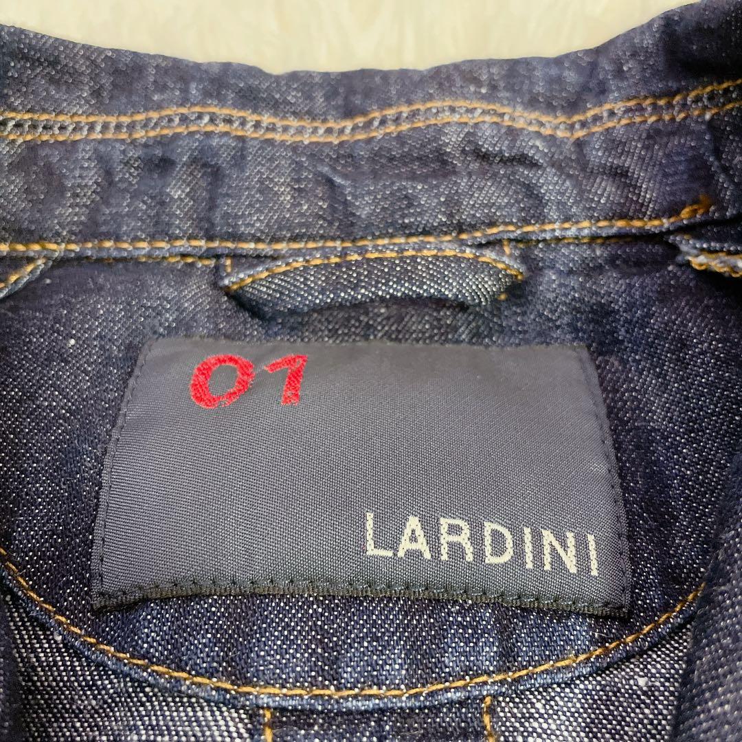 美品　ラルディーニ　ダブル仕立て　デニム生地テーラードジャケット　ブルー　48