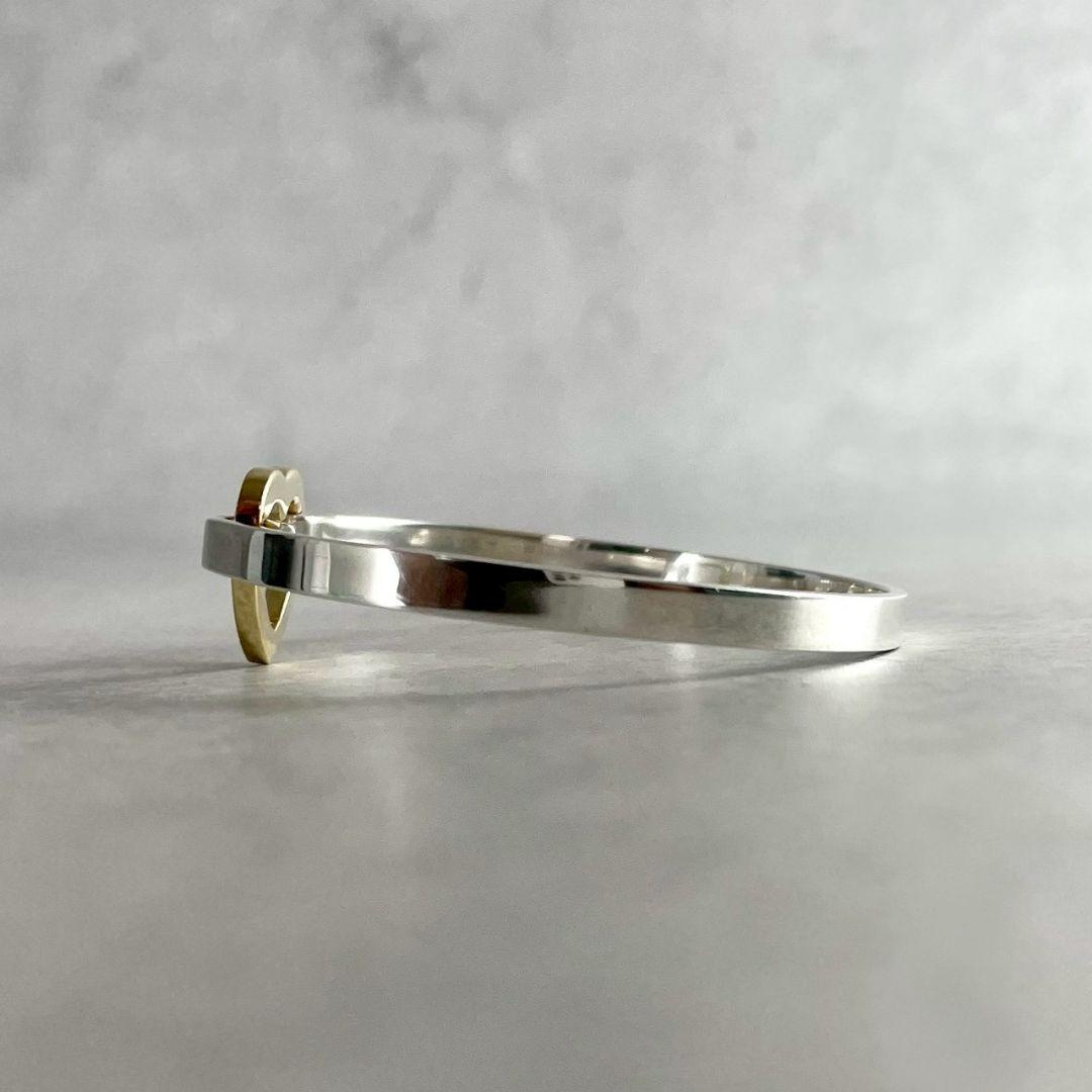 美品 ティファニー バングル ブレスレット 750 925 コンビ ハート 箱付