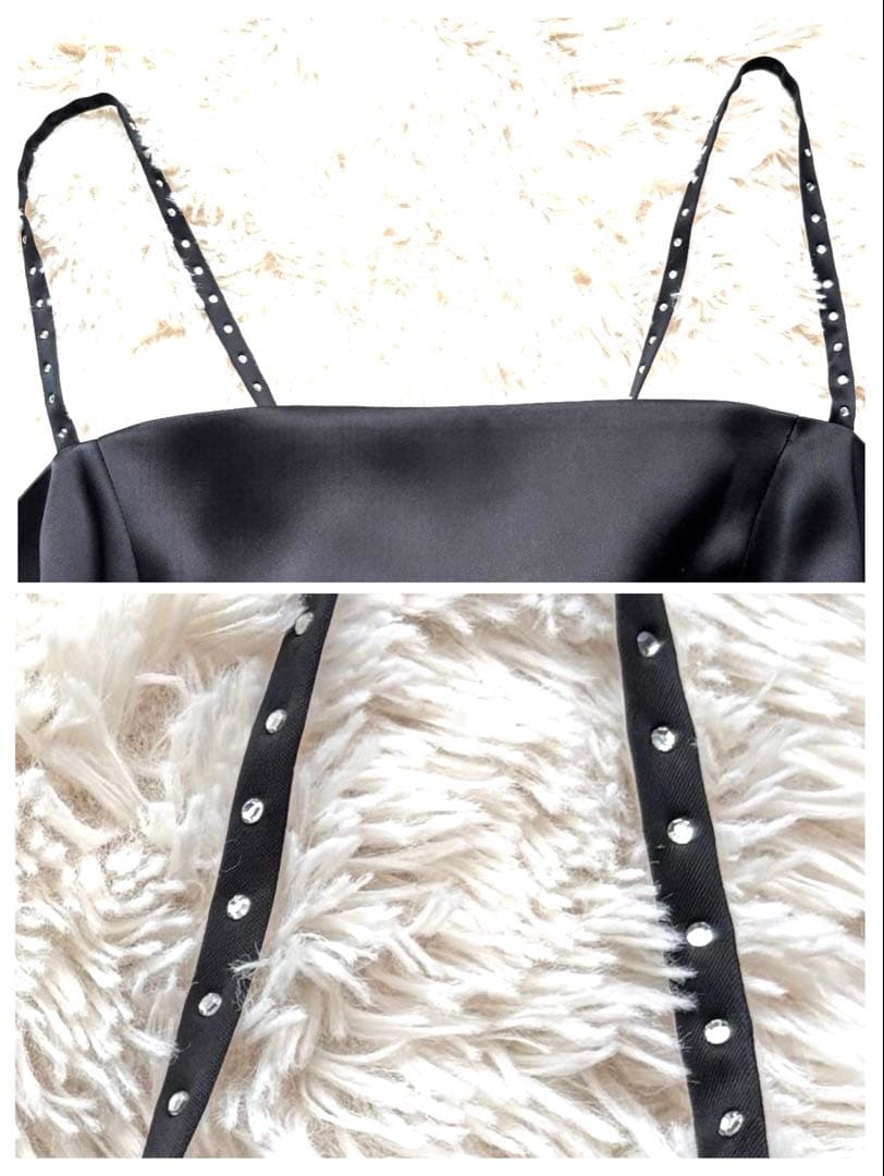 美品　高級　東京ソワール　ソワールドルチェ　シアー　キャミワンピース　黒薔薇