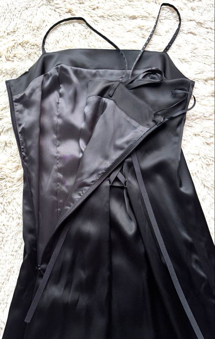 美品　高級　東京ソワール　ソワールドルチェ　シアー　キャミワンピース　黒薔薇